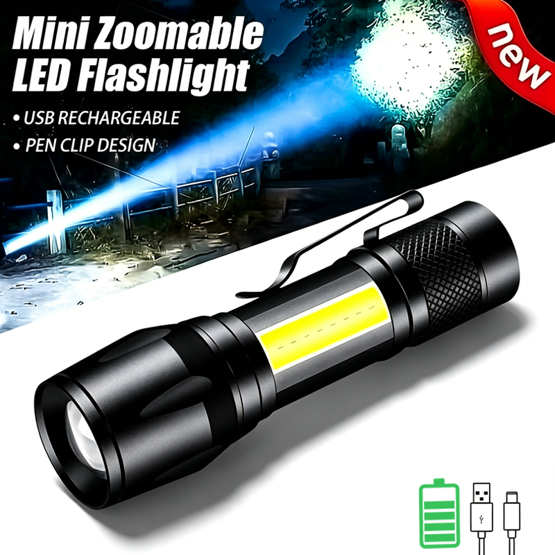 Mini Electronics Gadgets - Mini LED Flashlight COB+XPE Portable Torch