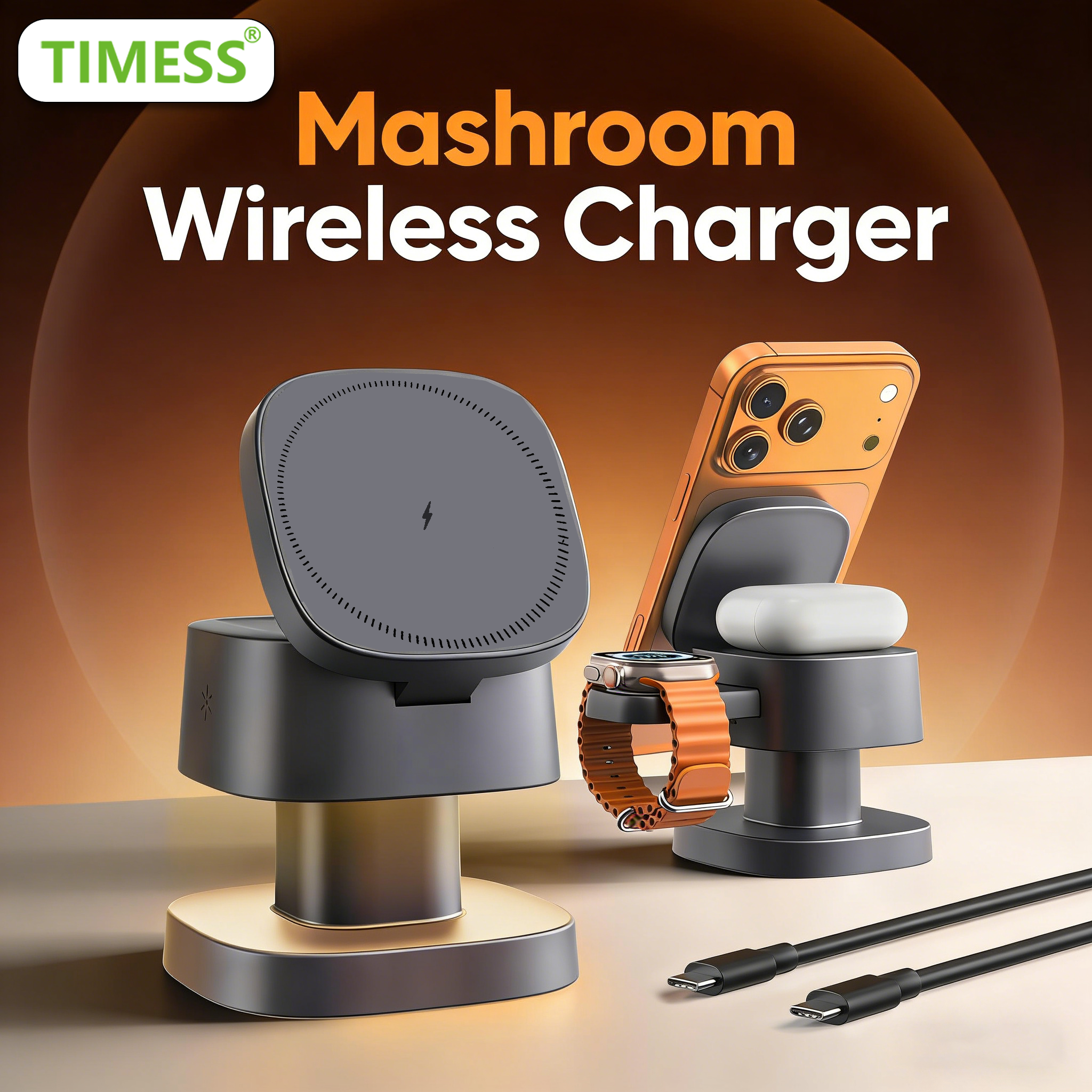 Portable Wifi Hotspot - TIMESS Night Light Mashroom Wireless Charger