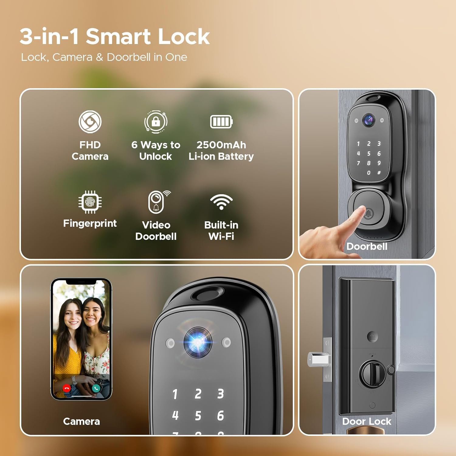 Tuya Wifi Smart Door Lock ‎Cam – Electronics & Gadgets Charging Gocable 8 In 1 Edc 100W Cable recenzja i cena