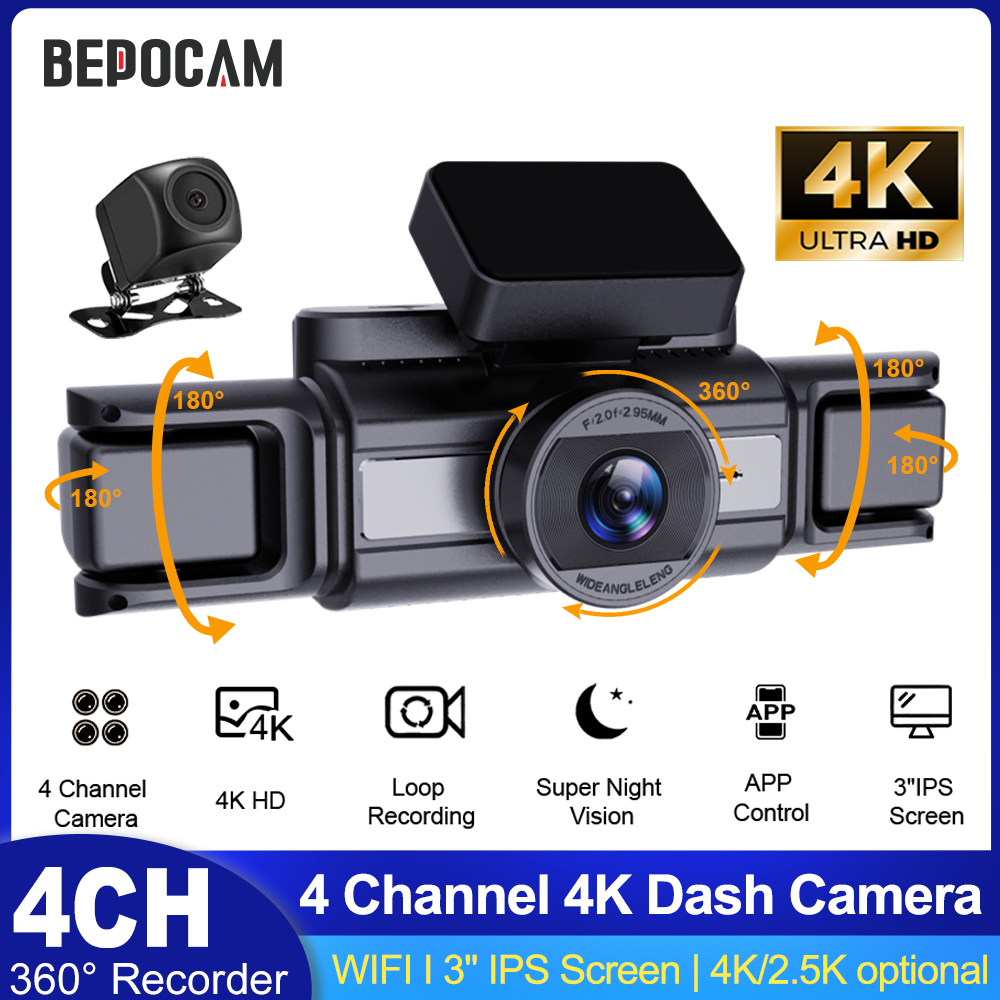 BEPOCAM 4CH 4K Dash Camera for – Panoramic Dash Cam 360 recenzja i cena