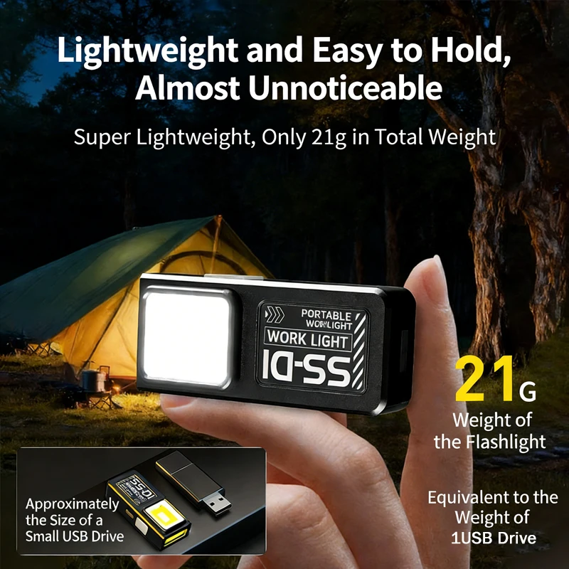 Mini COB LED Flashlight USB C  – Mini Electronics Gadgets recenzja i cena