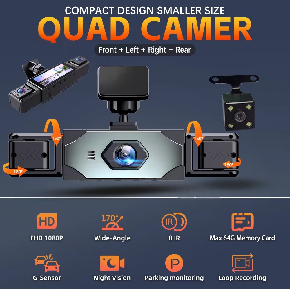 4 Channel HD 1080P 360° Dash C – Panoramic Dash Cam 360 recenzja i cena