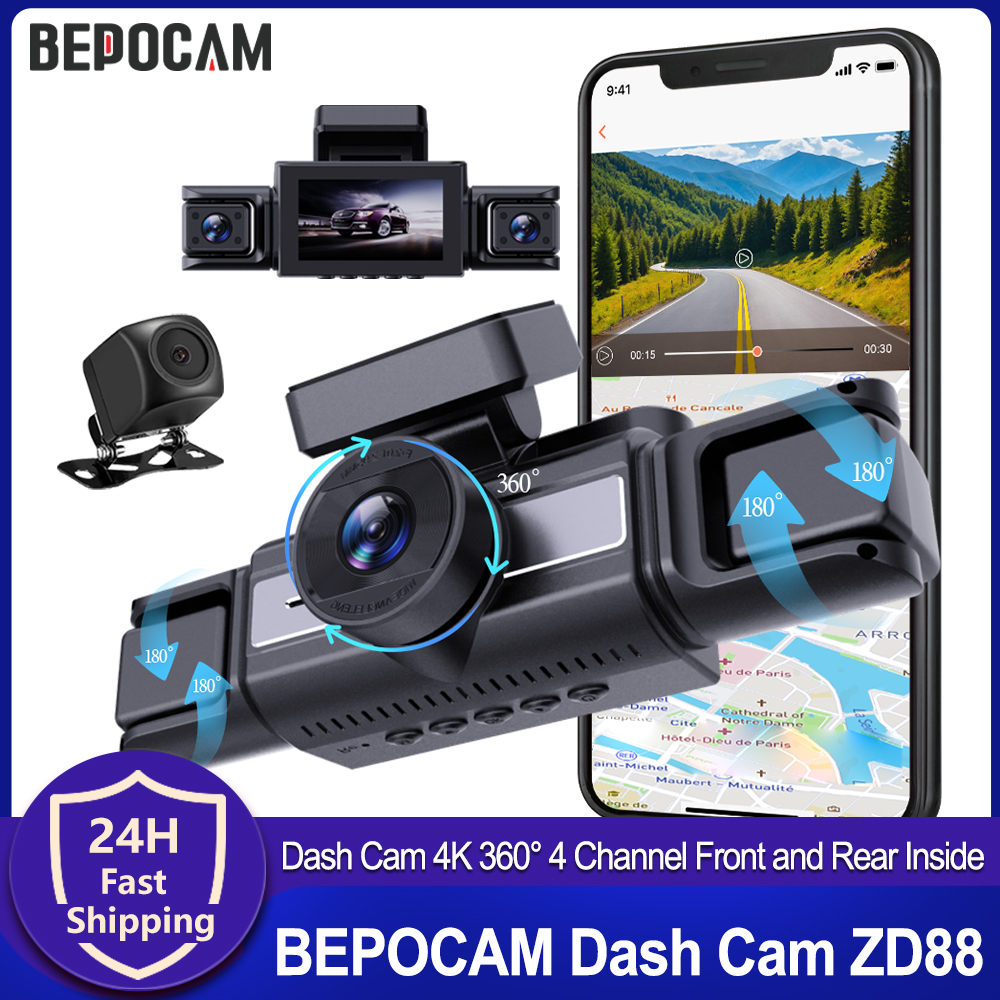 BEPOCAM 4K Dash Cam 4 Channel  – Panoramic Dash Cam 360 recenzja i cena