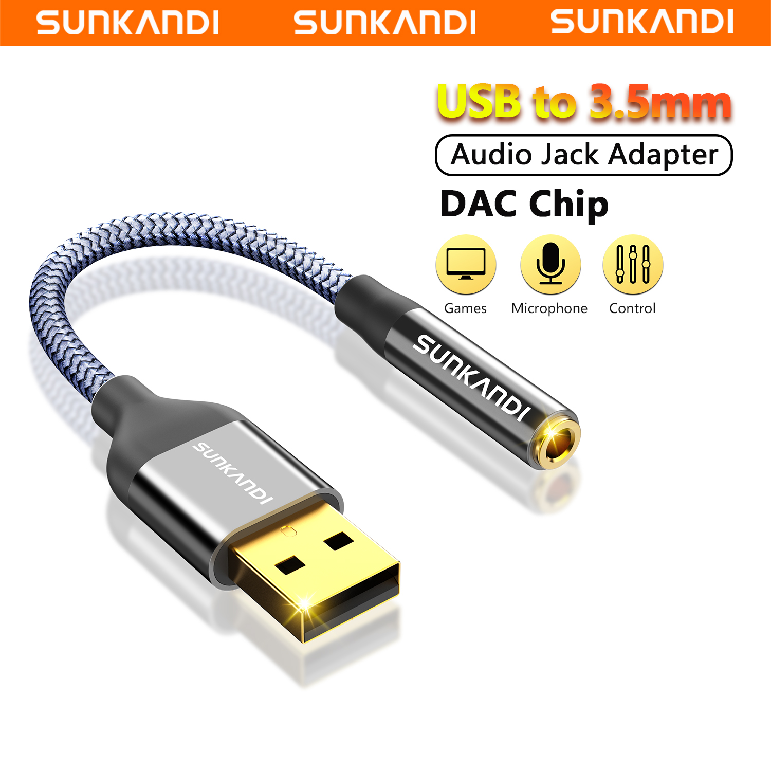 SUNKANDI USB to 3.5mm Audio Ja – Usb Sound Card External recenzja i cena