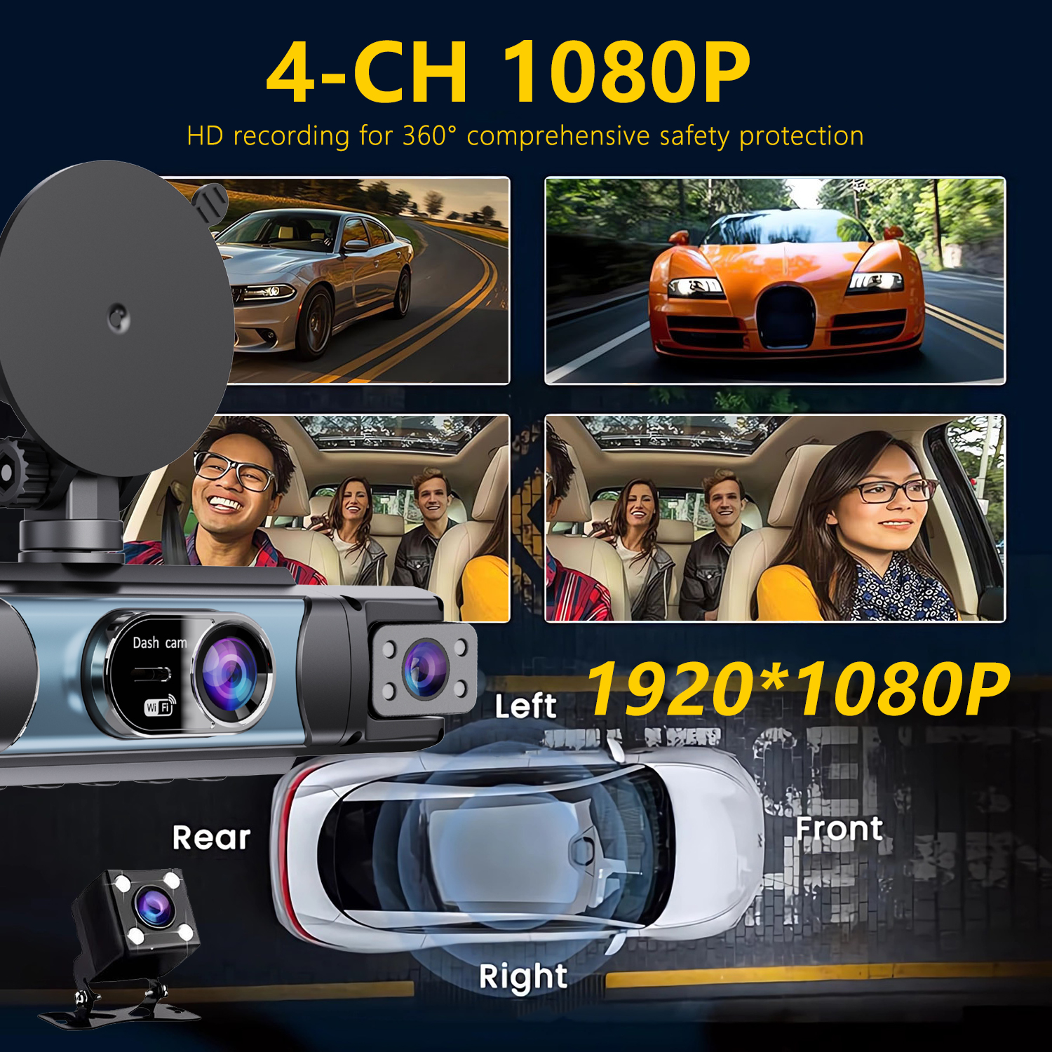 4 Channel UHD 1080P Car DVR 4- – Panoramic Dash Cam 360 recenzja i cena