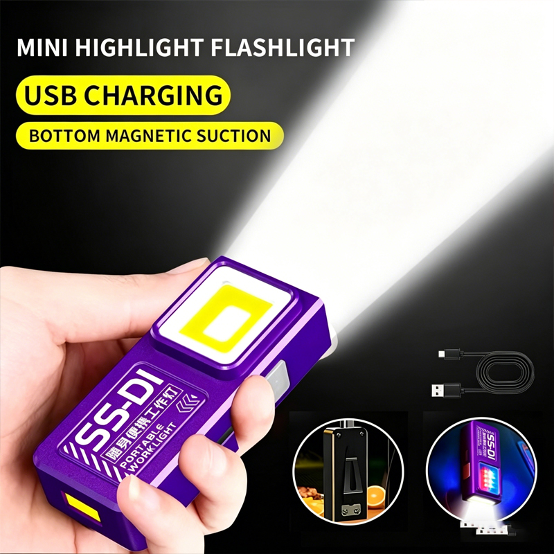Mini COB LED Flashlight USB C  – Mini Electronics Gadgets recenzja i cena
